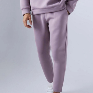 <b>Mens</b> Lavender Hooded Tracksuit Set Full Sleeve <b>Pullover</b> Sweatshirt with Kangaroo Pocket and Matching Pants Casual Loose Fit - Product Image 5
