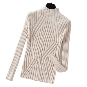 เสื้อสเวตเตอร์ถักแบบสวมหัวสำหรับผู้หญิงเสื้อสเวตเตอร์แขนยาวคอเต่าครึ่ง2025ฤดูใบไม้ร่วงฤดูหนาว - Product Image 5