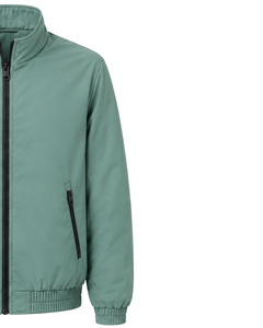 Chaqueta Bomber Ligera Personalizada Verde Menta para Hombre, Chaqueta Cortavientos Casual con Cierre Completo, Cuello Alto, Estilo Urbano Otoñal - Product Image 4