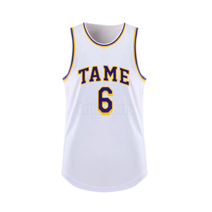 เสื้อบาสเก็ตบอลโพลีเอสเตอร์ 100% แห้งเร็วและระบายอากาศได้ดี พร้อมชื่อและหมายเลขแบบกำหนดเอง แขนสั้น - Product Image 2