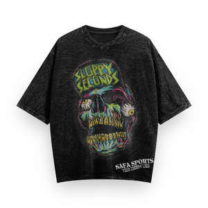 T-shirt graphique surdimensionné en coton délavé à l'acide avec logo vintage, imprimé DTG, pour hommes, style streetwear, personnalisable, pour fabricants de vêtements - Product Image 4