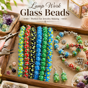 Handmade Lampwork Glass Beads 12mm Multicolor | Artisan Glass Spacer Beads Jewelry Making <b>Bracelets</b> Earrings Necklaces Crafts - Product Image 2