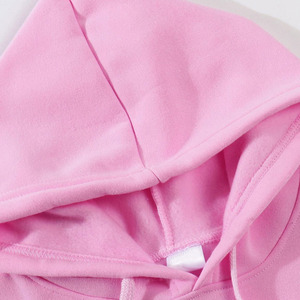 Ensemble de survêtement unisexe à capuche de couleur unie, sweat-shirt rose, pantalon noir, décontracté, manches longues, vêtements d'automne - Product Image 5