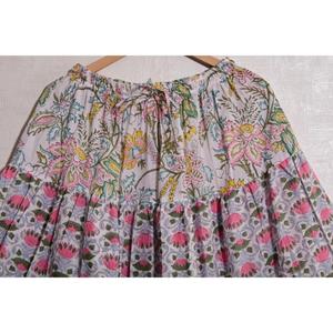 Cotton Block Print Floral <b>Patchwork</b> Bohemian Casual Long Ankle-Length <b>Skirt</b> Handmade Washable Pleated Design Maxi Women Summer - Product Image 6