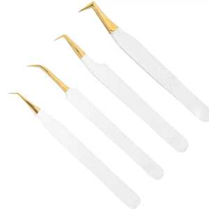 Pince à épiler professionnelle en acier inoxydable couleur or rose pour cils, extension de volume en fibre plasma, logo personnalisable, durable - Product Image 3