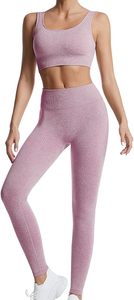 Ensemble de vêtements de sport pour femmes : leggings de gym flexibles et soutien-gorge de sport élégant à bretelles dorsales - Product Image 3