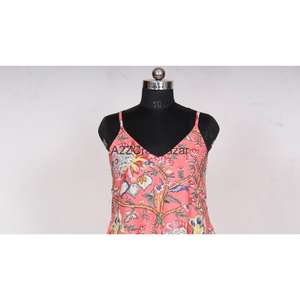 Vestido Midi Ajustado de Mujer, Ecológico, Tejido, 100% Algodón Puro, Cuello en V, Estampado Floral, con Bolsillos, Estampado Digital, Casual - Product Image 3