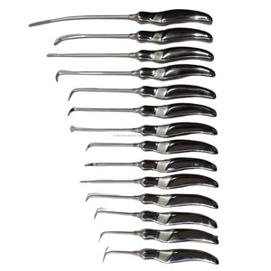 Kit de 14 instruments de chirurgie plastique pour lifting des sourcils endoscopique, désection et élévations, instruments manuels en acier inoxydable pour microchirurgie ORL, certifié CE - Product Image 4