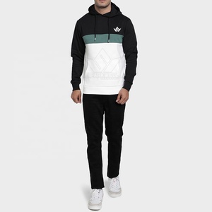 Sweat-shirt à capuche pour homme avec poche, coupe classique, décontracté, noir, blanc, vert, en polaire, pour l'automne - Product Image 5