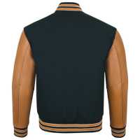 Blousons universitaires personnalisés OEM pour hommes, chauds pour l'hiver, style baseball, manches en cuir, logo brodé en chenille, tissu universitaire