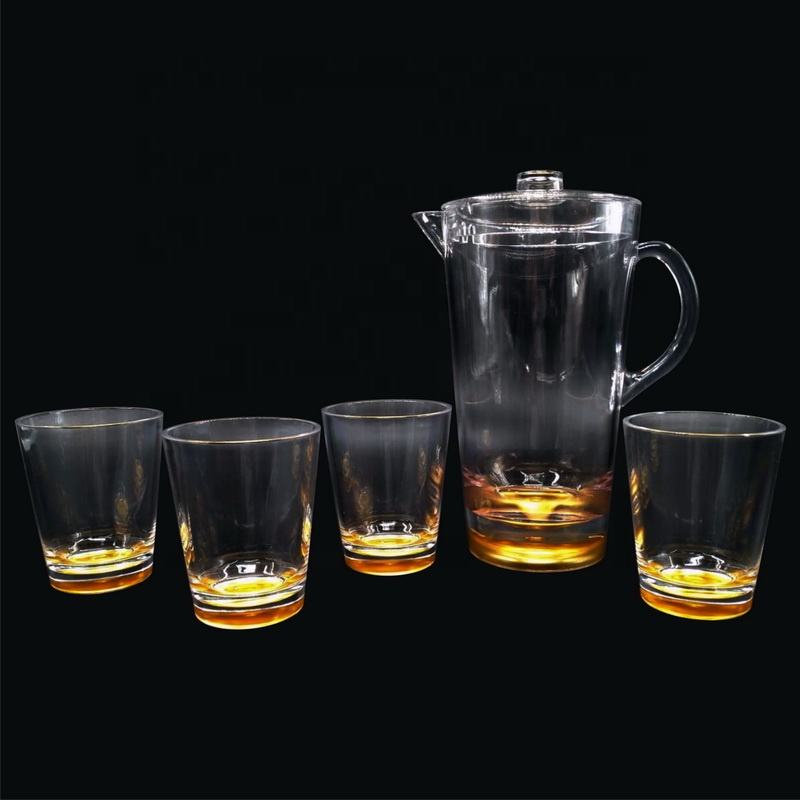 Transparent with golden color bottom