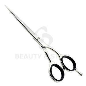 Professional Stainless Steel Hair Cutting Scissors with Sharp Straight Blades and Black Comfort Finger <b>Ring</b> Grips - Product Image 4