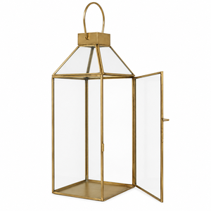 Antique <b>Brass</b> Glass Candle <b>Lantern</b> Vintage Geometric Wedding Table Centerpiece Metal <b>Lantern</b> With Handle For Home Decoration - Product Image 5