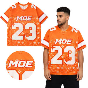 Camiseta Deportiva ODM Estilo Retro, Tejido de Poliéster, Diseño Personalizado Naranja Brillante, Jersey de Malla, Jersey de Fútbol Americano, Ropa Deportiva - Product Image 1
