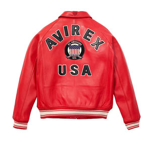 Best Manufacturing Custom Brand High Quality Men's Avirex <b>Winter</b> <b>Leather</b> <b>Jacket</b> Eco-Friendly Windproof High Street Front Logo - Product Image 2