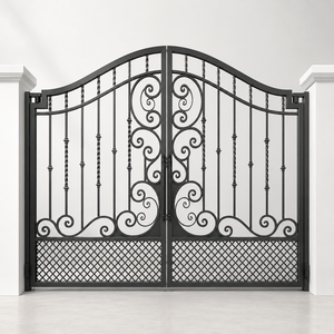 Puertas de hierro forjado doble de alta calidad, forjadas a mano, antirrobo, puerta de entrada principal para patio, escuela, villa, casa - Product Image 1