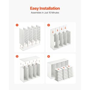 Organizzatore da Ufficio in Legno a 36 Scomparti con Cassettiera e Piano d'Appoggio Rimovibile in Truciolato - Product Image 6