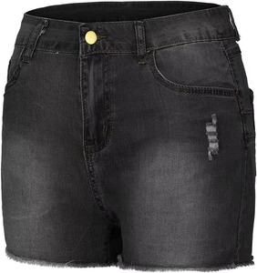 Shorts en jean élégants pour femmes, taille haute, super déchirés, délavés à la pierre, respirants, colorés, pour usage décontracté, vente en gros - Product Image 2