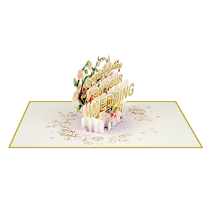 Tarjeta de Felicitación 3D Pop-Up Hecha a Mano al por Mayor con Temática de Bebidas para Bodas, Invitación de Celebración, Regalo de Papel Artesanal - Product Image 3