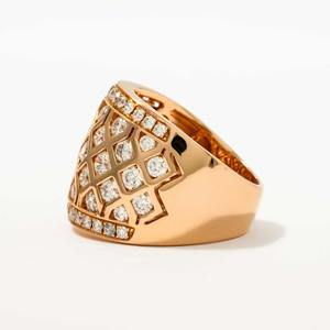 Bague de fiançailles en or rose 14 carats avec diamant de laboratoire pavé de 3,00 carats, certifié IGI, clarté VVS/VS+ - Product Image 3