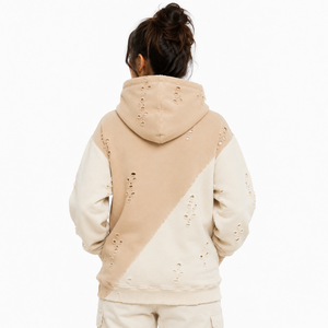 Sudadera con Capucha para Mujer, Estilo Desgastado, Tela de Felpa Suave, Efecto Lavado, Ajuste Cómodo, Bolsillo Canguro, Capucha Ajustable, Moda Casual - Product Image 2
