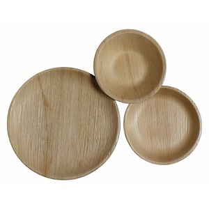 Natural Palm Leaf Food <b>Plates</b> for Chaat Momos and Street Food Counters 7 Inches Round Shapes <b>Plates</b> Garlic Bread and <b>Side</b> Dishes - Product Image 1