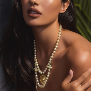 YN2703879C Collares de Perlas de Imitación Chapados en Oro con Diseño Bohemia Shell - Product Image 3