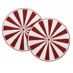 New Arrival Handmade Glass Beads & Polyester <b>Table</b> Mat Charger Plate Modern Floral Design Home Wedding Party Dining <b>Decor</b> - Product Image 4