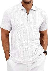 Polo de golf à col zippé pour homme, léger et respirant, idéal pour l'été - Product Image 1