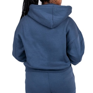 Wholesale High Quality Women's Sportswear Full <b>Zipper</b> Hooded Sweatshirts Custom Gym Fitness Badges New OEM Private Front - Product Image 3