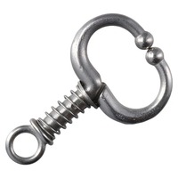Anneau de nez en acier inoxydable argenté pour bovins, avec pince à ressort à verrouillage automatique, accessoire d'élevage
