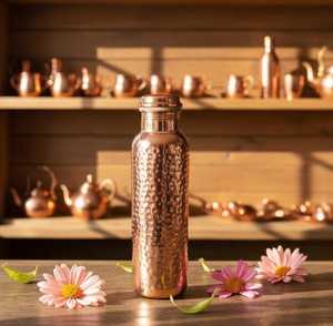 Bouteille d'eau en cuivre écologique de style américain moderne avec bouchon durable - Product Image 3