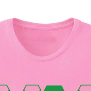 Pink AKA Color Block Greek Letter T-Shirt Women's Cotton Short Sleeve Crew Neck Casual Graphic Tee Soft Comfort <b>Top</b> - Product Image 2