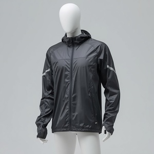 Men's Reflective Front <b>Thin</b> Soft Shell <b>Jacket</b> Hooded Zip Fly <b>Waterproof</b> Windproof Breathable Outdoor Regular Fit All Seasons - Product Image 2