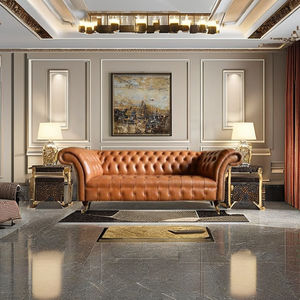 Canapé sectionnel contemporain en velours capitonné, ensemble de meubles de salon, canapé moderne en bois trois places, taille king, modulaire - Product Image 1