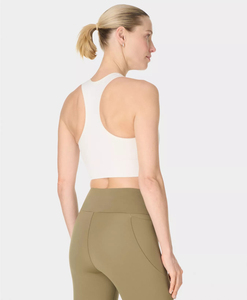 Débardeurs courts pour femmes à blocs de couleur et bordures contrastées, doux, extensibles, coupe ajustée, sans manches, pour l'entraînement et le quotidien, style dos nageur - Product Image 3