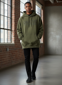 Sudadera con Capucha Personalizada de Felpa Francesa de 400 g/m², Estilo Vintage, Lavado Ácido, para Hombre, 100% Algodón, OEM, ODM - Product Image 2