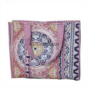 Women's Large Striped Cotton Quilted Tote <b>Bag</b> Sustainable Sturdy Bohemian Style Fashionable <b>Long</b> Handles Party Grocery Shopping - Product Image 6