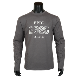 เสื้อยืดแขนยาวผ้าคอตตอนเทอร์รี่ผสมสแปนเด็กซ์ 240GSM แบบกำหนดเองสำหรับผู้ชาย พิมพ์ลาย 3 มิติ คอกลม สตรีทแวร์ ผู้ผลิต OEM - Product Image 1