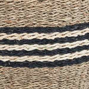 Panier à linge en jonc de mer africain, avec poignées, panier à linge tissé/panier de rangement en paille de style boho, décoration de maison, nouveauté - Product Image 3