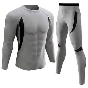 ชุดเสื้อแรชการ์ดแขนยาวผู้ชาย ทรงเข้ารูป ระบายอากาศได้ดี สวมใส่สบาย ทรงสลิม ผู้ผลิตที่ดีที่สุด กางเกงขาสั้นเอวยางยืดสำหรับต่อสู้ - Product Image 1