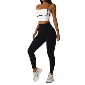 Conjunto de leggings deportivos y sujetador personalizados al por mayor para yoga y gimnasio, ropa deportiva para fitness. - Product Image 4