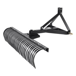 Rastrello da Giardino a 3 Punti con 32 Robuste Denti in Acciaio, Larghezza 60 Pollici, Compatibile con Trattori - Product Image 1