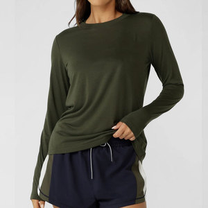 Camiseta Deportiva de Manga Larga para Yoga y Fitness de Alta Resistencia para Mujer, Ropa de Gimnasio, Absorbe el Sudor, Ecológica, para Actividades al Aire Libre - Product Image 1