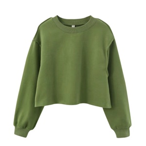 Nouveaux pulls en coton personnalisés avec logo en gros, pulls d'hiver pour femmes, col rond ample et manches longues, couleur unie - Product Image 5