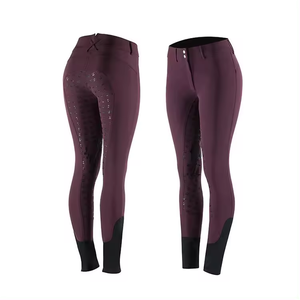 LOGO PERSONNALISÉ Pantalons d'équitation noirs pour femmes Leggings d'équitation écologiques Pantalons de sport équestre pour femmes Vêtements d'équitation pour femmes - Product Image 2