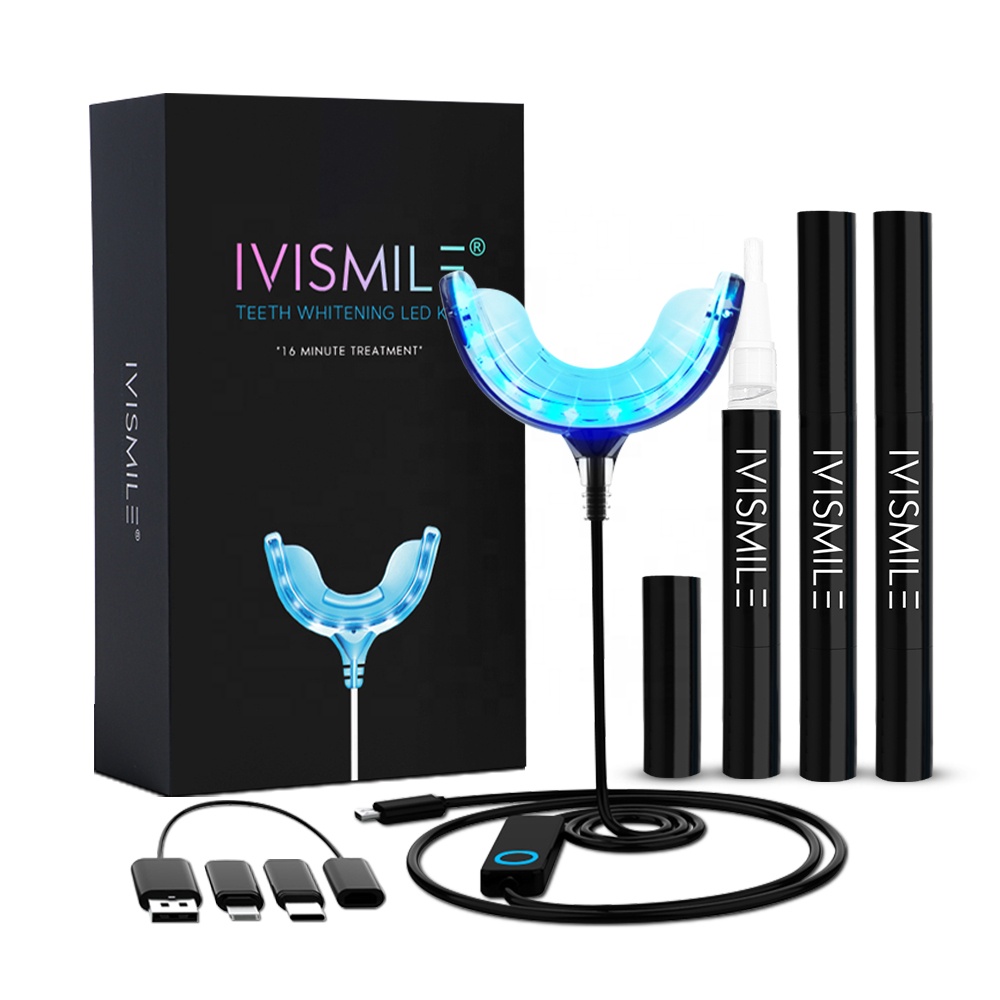 IVISMILE CE Certified Professional Best Teeth Whitening Products at Home Teeth Whitening Kit With Led Accelerator