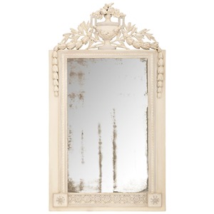 Highest Quality Framed Wood Mirror With <b>Leaf</b> And Lyre Design Shabby Chic <b>Wall</b> <b>Decor</b> - Product Image 5
