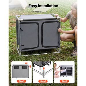 Armario de Almacenamiento para Camping, Plegable, Portátil, de Aluminio, Estación de Cocina con 6 Estantes - Product Image 3