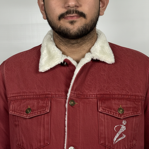 Veste en jean pour homme High Street, 100% coton, tissu toile, hiver, décontractée, respirante, séchage rapide, logo frontal. - Product Image 3